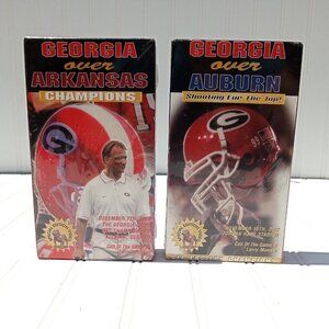 Georgia Bulldogs VHS Tapes Ga Over Auburn Ga Over Arkansas Sealed NEW UGA 2002